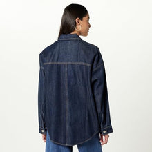 Load image into Gallery viewer, The Drop Women's Pilar Long Denim Shirt Jacket, Washed Black, 5X, Plus Size
