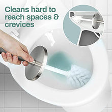 Load image into Gallery viewer, Chrome Stainless Steel Modern Toilet Brush &amp; Holder Set (2 Pack) - Modern Toilet Bowl Brush Holder - Cleaner Toilet Brushes Bathroom Accessories - Bathroom Bowl Cleaner Brush with Caddy
