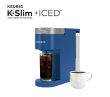 Load image into Gallery viewer, Keurig K-Slim + ICED Single Serve Coffee Maker, Brews 8 to 12oz. Cups, Blue
