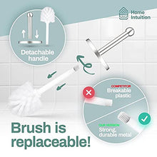Load image into Gallery viewer, Chrome Stainless Steel Modern Toilet Brush &amp; Holder Set (2 Pack) - Modern Toilet Bowl Brush Holder - Cleaner Toilet Brushes Bathroom Accessories - Bathroom Bowl Cleaner Brush with Caddy
