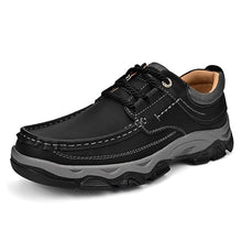 Load image into Gallery viewer, MVIOBUY Men's Suede Casual Hiking Loafers,Hand Stitching Comfort Anti Slip Slip on Business Dress Shoes Fashion Outdoor Walking Boat Shoes (Black-B,8.5)
