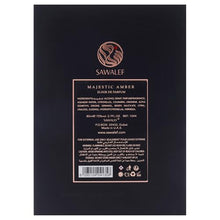 Load image into Gallery viewer, Sawalef Majestic Amber - Elegant Body Mist - Intense Long-Lasting Scent - Floral and Fruity Fragrance - Suitable for Daily Wear - 2.7 oz EDP Spray
