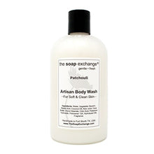 Load image into Gallery viewer, The Soap Exchange Body Wash - Patchouli Scent - Hand Crafted 12 fl oz / 354 ml Natural Artisan Liquid Soap for Hand, Face &amp; Body, Shower Gel, Cleanse, Moisturize, &amp; Protect. Made in the USA.
