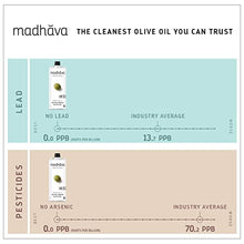 Load image into Gallery viewer, Madhava Organic Olive Oil, 1L Tin, 100% Pure, Single Source, Traceable, Cold Extracted, Non-Gmo, No Pesticides, Gluten Free, Vegan, Kosher, Extra Virgin, 33.8 Fl Oz

