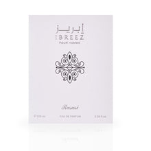 Load image into Gallery viewer, RASASI Ibreez Eau De Parfum Men Spray 100ML (3.38 OZ) Arabian Perfume for Men Citrusy And Aquatic Fragrance, Long Lasting Perfume For Men, Captivating And Luxurious Masculine Scent
