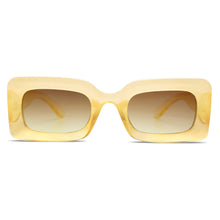 Load image into Gallery viewer, SOJOS Retro 90s Nude Rectangle Sunglasses Womens Mens Trendy Chunky Glasses Gradient Yellow Frame Yellow Lens
