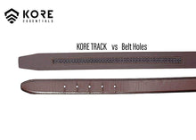 Load image into Gallery viewer, KORE Men’s Full-Grain Leather Track Belts | “Evolve” Stainless Steel Buckle
