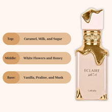 Load image into Gallery viewer, Lattafa Eclaire EDP Spray 100ML (3.4 OZ) Long Lasting &amp; Enchanting Fragrance For Women.
