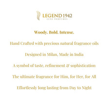 Load image into Gallery viewer, Legend 1942 Luxe Perfumes by Amitabh Bachchan | Heritage Black Long Lasting Perfume For Men &amp; Women | Cologne - Woody Fragrance | Birthday Anniversary Husband Wife Gifts | Everyday Essentials | 100Ml
