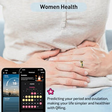 Load image into Gallery viewer, Smart Ring Health Tracker for Women &amp; Men, Fitness Ring with Sleep &amp; Motion Tracking, Touch Control, No Subscription Required, Compatible with iOS &amp; Android (Gold, 10)
