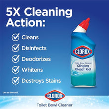 Load image into Gallery viewer, Clorox Toilet Bowl Cleaner, Clinging Bleach Gel, Ocean Mist - 24 Ounces, Pack of 2

