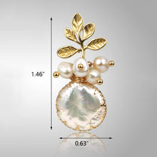 Load image into Gallery viewer, Pearl Earrings with 18k Gold Life Tree, 925 Sterling Needle &amp; Baroque Pearl Drop Earrings for Women
