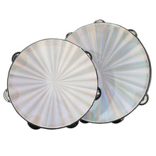 Load image into Gallery viewer, Tambourine 8 inch Radiant Hand Held Drum with Double Row Jingles Reflective Drum Musical Instrument for Church Adults KTV Party
