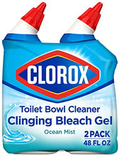 Load image into Gallery viewer, Clorox Toilet Bowl Cleaner, Clinging Bleach Gel, Ocean Mist - 24 Ounces, Pack of 2
