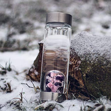 Load image into Gallery viewer, VitaJuwel ViA WELLNESS - Crystal Water Bottle with Amethyst, Rose Quartz &amp; Clear Quartz
