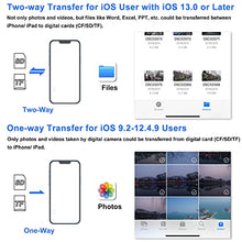 Load image into Gallery viewer, SZHAIYIJIN SD Card Reader for iPhone, Memory Card Reader with USB Camera Adapter Plug and Play Trail Game Camera SD Card Viewer Supports SD and TF Card Micro SD Card Adapter for iPad No App Required
