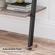 Load image into Gallery viewer, VASAGLE Ladder Shelf, 4-Tier Bookshelf, Storage Rack Shelves, for Living Room, Kitchen, Office, Steel, Stable, Sloping, Leaning Against The Wall, Industrial, Greige and Black ULLS043B02
