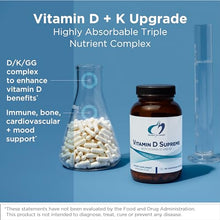 Load image into Gallery viewer, Designs for Health Vitamin D Supreme - Vitamin D 5000 IU with 2000mcg Vitamin K as MK4 for Bone Health, Heart Health &amp; Immune Support - Vitamin D3 Enhanced with GG Supplement (60 Capsules)
