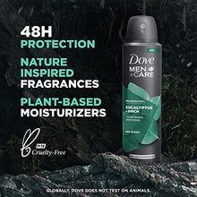 Load image into Gallery viewer, Dove Men+Care Deodorant Spray Aluminum Free Deodorant Eucalyptus and Birch Naturally Derived Plant Based Mens Deodorant Moisturizer 4 oz 3 Count
