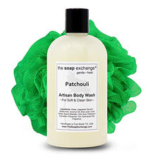Load image into Gallery viewer, The Soap Exchange Body Wash - Patchouli Scent - Hand Crafted 12 fl oz / 354 ml Natural Artisan Liquid Soap for Hand, Face &amp; Body, Shower Gel, Cleanse, Moisturize, &amp; Protect. Made in the USA.

