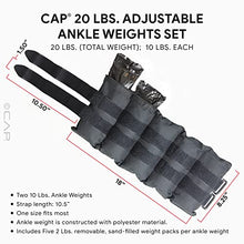 Load image into Gallery viewer, CAP Barbell HHA-CB020A1 20-Pound Pair Adjustable Ankle Weights, Black
