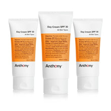 Load image into Gallery viewer, Anthony Day Cream SPF 30, 3 Fl Oz, Contains Squalane, Glycerin, Soy and Vitamin E, Hydrates, Nourishes, and Sunscreen Provides Broad Spectrum Protection To Skin (Pack Of 3)
