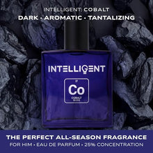 Load image into Gallery viewer, Intelligent Cobalt | Enticing, Intoxicating, Fierce | Extrait de Parfum for Men | 3.4 Fl Oz (100 mL)
