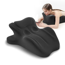 Load image into Gallery viewer, HOMEPAC Ergonomic Memory Foam Wedge Pillow, 27° Angled Support for Neck and Waist, Multi-Position Support Pillow (Black)

