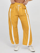 Load image into Gallery viewer, Fisoew Women's Baggy Wide Leg Pants Casual Drawstring Elastic Waisted Contrast Color Workout Y2K Track Pants Yellow
