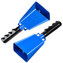 Load image into Gallery viewer, 2 Pack 9-inch Cowbells for Sporting Events, Percussion Noise Makers with Handle for Football Games, Stadiums (Blue)
