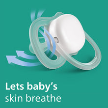 Load image into Gallery viewer, Philips Avent Ultra Air Pacifier - 4 x Light, Breathable Glow-in-The-Dark Baby Pacifiers for Babies Aged 6-18 Months, BPA Free with Sterilizer Carry Case, SCF376/08
