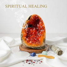Load image into Gallery viewer, Orange Crystal Geode Cluster 200-300g (5-10cm) - Natural Rock Cluster for Home Office Decor, Spiritual Healing Stone with Unique Texture (0.44-0.6lb)
