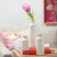 Load image into Gallery viewer, Sullivans White Ceramic Vase Set, Farmhouse Decor, Home Decorative Vase, Vases For Your Kitchen, Bedroom, Office, Living Room, Bathroom, &amp; Shelf Centerpiece Table Decorations (CM2333)
