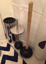 Load image into Gallery viewer, HIHIA Toilet Plunger with Holder Caddy for Bathroom Metal Canister Holder Drip Cup Stand, Heavy Duty, Cup Holder Inner, Deep Cleaning, Made of Metal, Chrome
