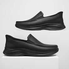 Load image into Gallery viewer, HEEZ Men's Platform Loafers Casual Slip On Shoes Lightweight Comfortable Business Office Walking Shoes Black
