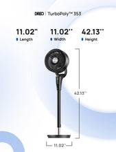 Load image into Gallery viewer, DREO Fan for Bedroom, 2026 Upgraded, 90ft Airflow, 20dB Quiet Fan, 90° Oscillating Standing Fan for Whole Room, DC Motor, 8+H Speeds, 3 Modes, 38-42'' Adjustable Height, 8H Timer, 105° Manual Vertical
