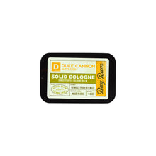 Load image into Gallery viewer, Duke Cannon Supply Co. Solid Cologne for Men Bay Rum (Citrus Musk, Cedarwood, Island Spice) - Concentrated Balm, Travel-Friendly Convenient Tin, Made with Natural &amp; Organic Ingredients 1.5 oz (1 unit)
