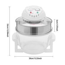 Load image into Gallery viewer, HOLMZCED 18Qt Air Fryer with Grill, Glass Airfryer with Adjustable Temperature&amp;Timer 360° Viewable Airy Fryer with Expansion Ring for Home Kitchen
