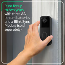 Load image into Gallery viewer, Blink Video Doorbell – Head-to-toe HD view, two-year battery life, and simple setup. Required Sync Module not included – Add-On (Black)
