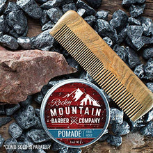 Load image into Gallery viewer, Rocky Mountain Barber Company Pomade for Men - 5 oz Tub Classic Styling Product with Strong Firm Hold for Side Part, Pompadour &amp; Slick Back Looks – High Shine &amp; Easy to Wash Out – Water Based
