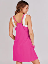 Load image into Gallery viewer, ANRABESS Women Athletic Dress Summer Tennis Workout Active Sports Mini Romper Dress Built in Shorts Travel Vacation Clothes Hot Pink Medium
