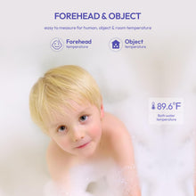 Load image into Gallery viewer, Forehead Thermometer for Adults, Kids &amp; Babies, No-Touch Digital Thermometer with LCD Backlight Display, Fever Alarm and 1s Instant Reading - Purple

