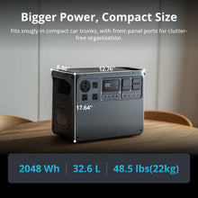 Load image into Gallery viewer, DJI Power 2000 Portable Power Station, 2048Wh LFP Battery, Compact Size, 3000W Stable Output, 0-80% Recharge in 55 Mins, Electric Generator for Home, Camping &amp; RVs, Off-Grid
