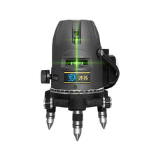 Load image into Gallery viewer, (Outdoor Super Bright) 5 lines laser level 360 self leveling Precision Cross Line level tool Green beam with 360° Rotating base Digital Li-ion Battery 5 Strong light spots 1 Plumb point
