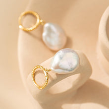 Load image into Gallery viewer, Vitalitti Baroque Pearl Drop Dangle Earrings, Dainty Gold Earrings for Women, Luxury Lustrous Baroque Pearl Jewelry
