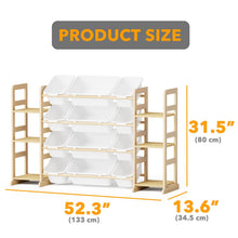 Load image into Gallery viewer, SpaceAid Toy Storage Organizer with 6 Shelves and 12 Bins, Bookshelf/Bookcase, Kids Bin Shelf, Toys Box for Playroom Organization for Bedroom &amp; Room Decor, White, 52.3" W
