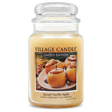 Load image into Gallery viewer, Village Candle Spiced Vanilla Apple, Large Glass Apothecary Jar Scented Candle, 21.25 oz, Ivory
