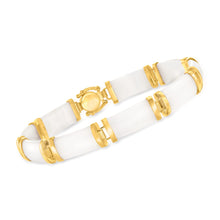 Load image into Gallery viewer, Ross-Simons Good Fortune Jade Bracelet in 18kt Gold Over Sterling
