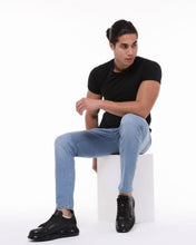 Load image into Gallery viewer, SOLL Queen Air Men's Fashion-Sneakers | Genuine Leather Perforated Oversized Thick Sole High Platform Black
