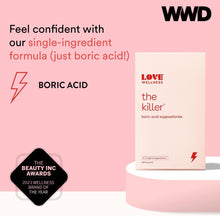 Load image into Gallery viewer, Love Wellness Good Girl Probiotics &amp; The Killer | Vaginal pH Balance Supplement &amp; Boric Acid Suppositories for Women | Odor Control with Prebiotics for Urinary Tract &amp; Intimate Feminine Health
